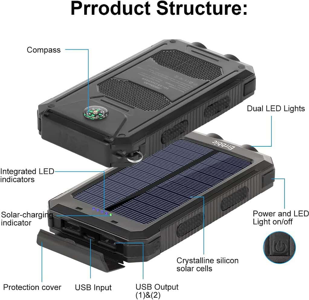 ERRBBIC Solar Charger 20000mAh Review Outdoor Overnights