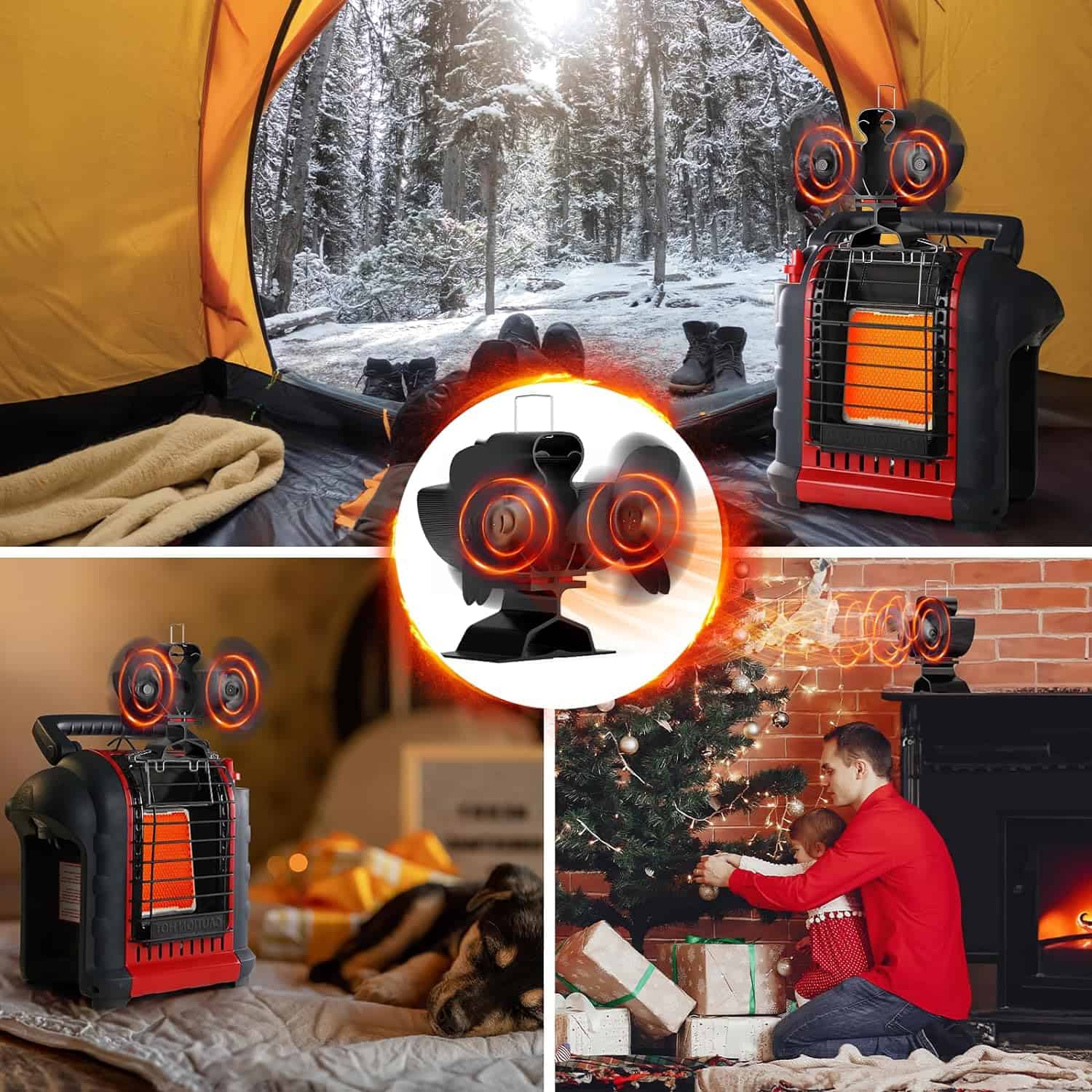 Hidalife Wood Stove Fan Heat Powered Fireplace Burner Fan Wood Stove