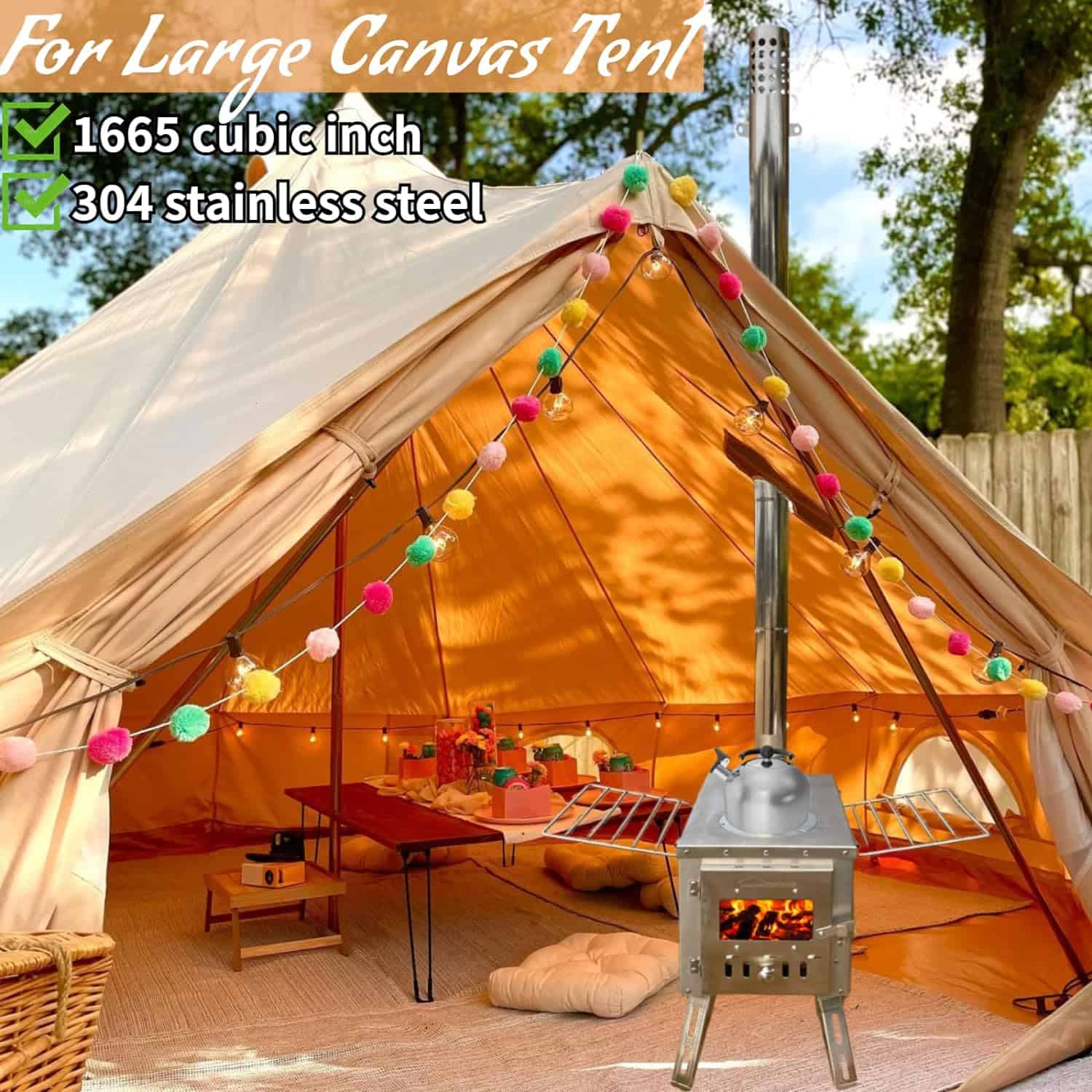 Tent Tarp DANCHEL OUTDOOR B5 PRO Canvas Bell Tent With Stove