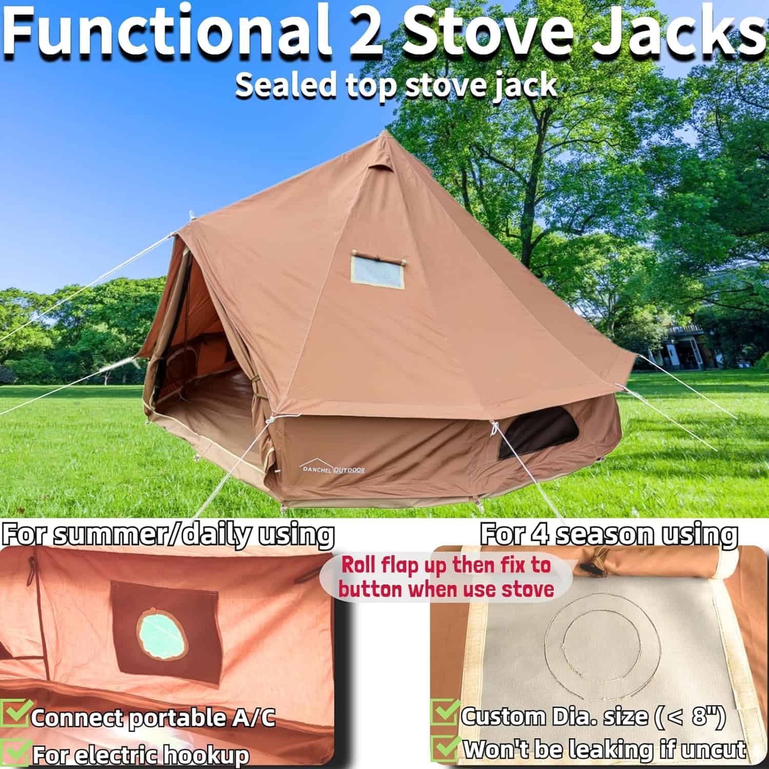 Canvas Tarp DANCHEL OUTDOOR Footprint Tarp For 20ft Bell Tent