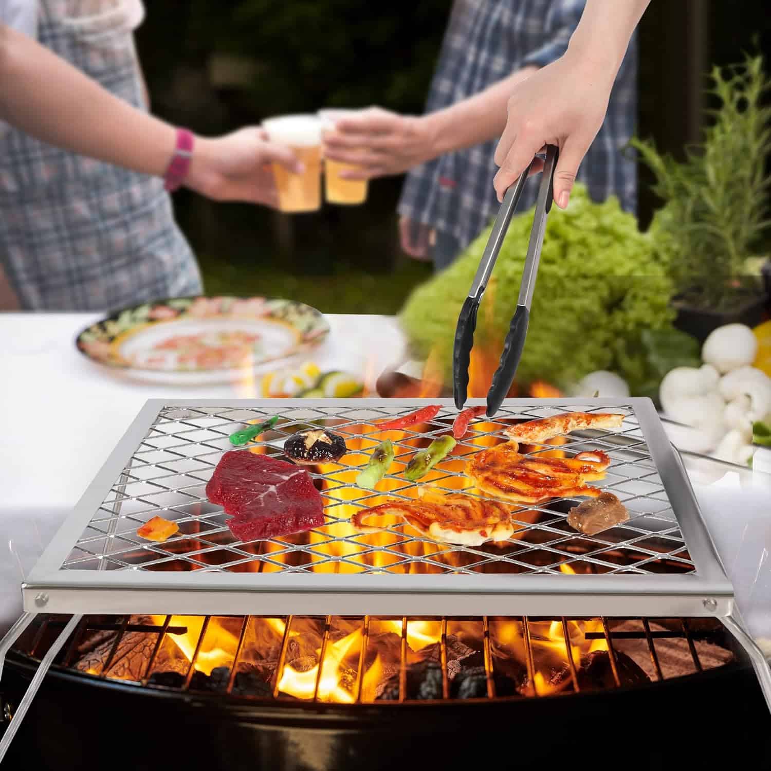 Camping Kettle For Open Fire REDCAMP Large Folding Campfire Grill