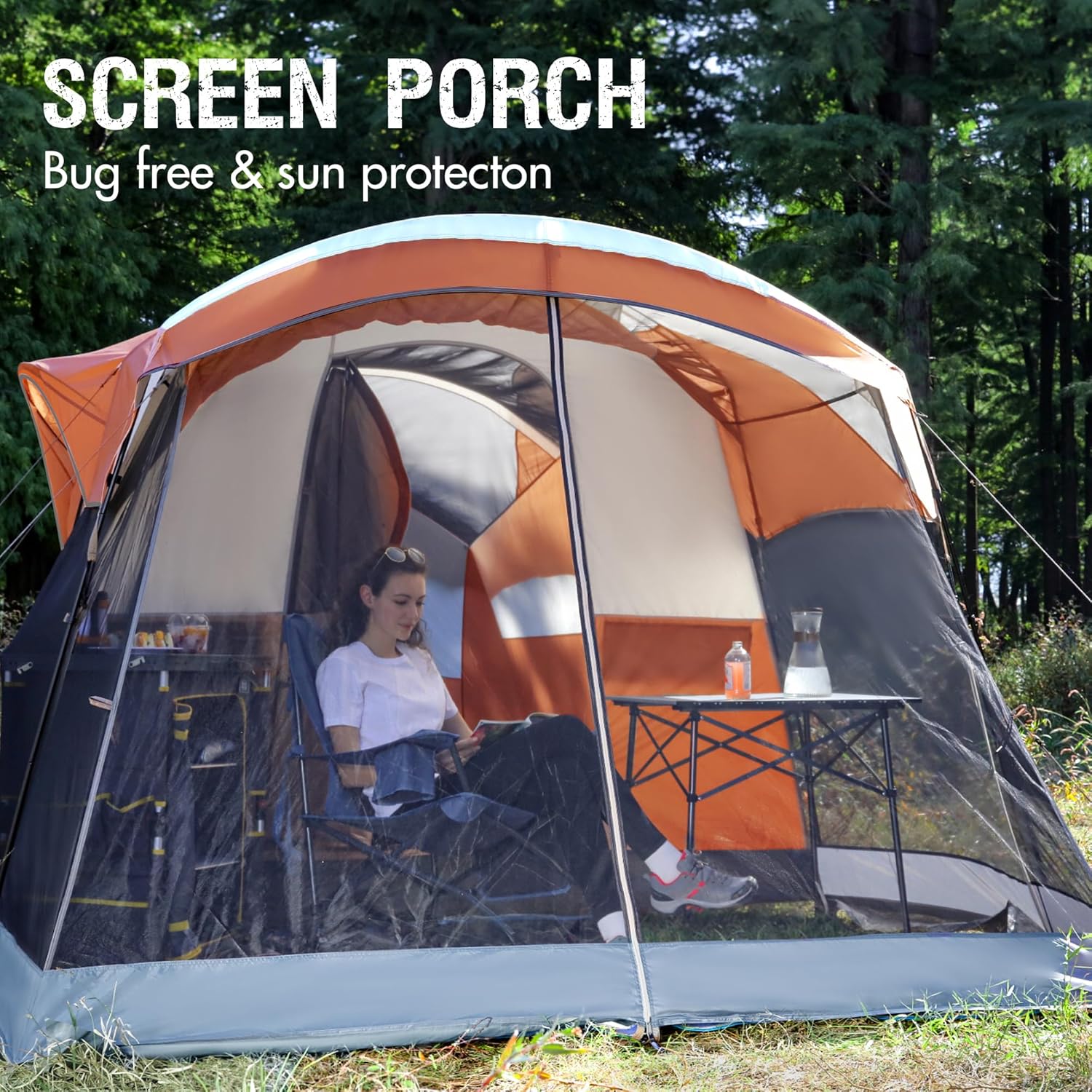 6/8/10/11 Person Camping Tent With Porch Family Tents For Camping Big Dome Tunnel Tent Includes Rainfly Easy Setup Large Tents For Outdoor Camping Reflective Windproof Rope Large Vestibule I4649599511